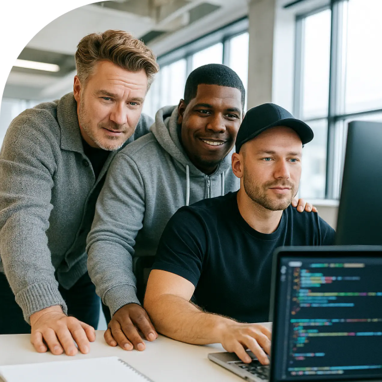 Founder at work on website project